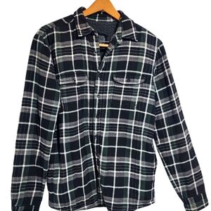 Chor Men’s Black/White/Green Plaid Jacket Size M